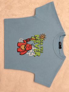 Baby Blue Graphic Crop Top
