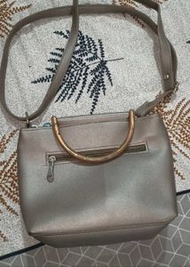 Elegant Taupe Dual handle &amp; sling bag