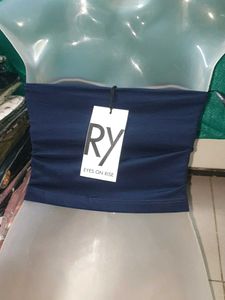 Navy Blue Bandeau Crop Top no 132