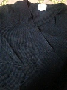 Elegant Black Wrap Sweater