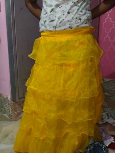 Ruffled Yellow Ethnic Skirt💛