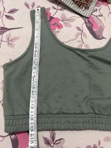 Cute Green Crop Top, Bust-34