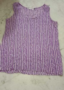 Purple Striped Sleeveless top