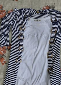 Striped shurg with White Top