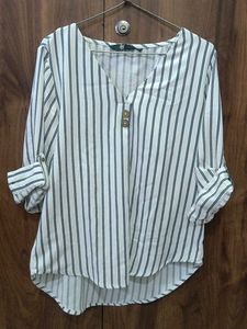Striped V-Neck Top