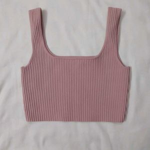 Cute Coquette Square Neck Pink Crop Top