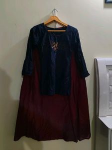 Elegant Blue top with Skirt Embellishments