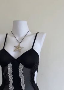 Black Babydoll Dress with Lace Trim
