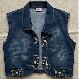 Embellished Denim Vest