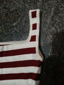 Maroon &amp; White Striped tank top