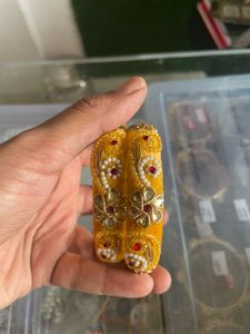 Embellished Yellow Bangles