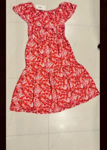 floral off shoulder midi dress