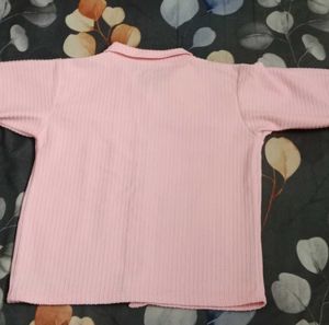 Pink Button-Up Top