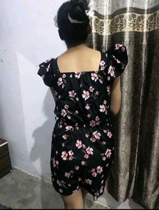 Chic Floral Print Romper Jumpsuit
