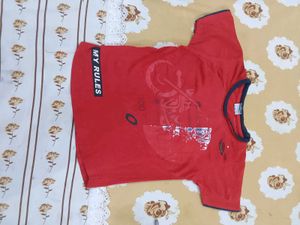 red kids T - shirt ' my rules ' print