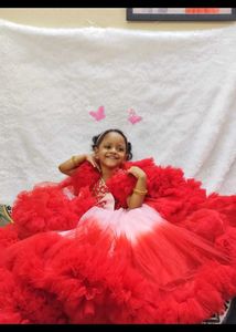 Red Ruffled Party Dress