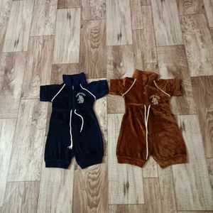 Baby Velvet Jumpsuit Set