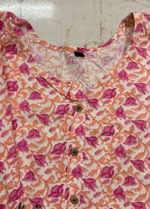 Jaipur cotton - Pink Floral Print Kurta