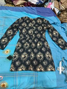 Stylish Black Heart Print Dress