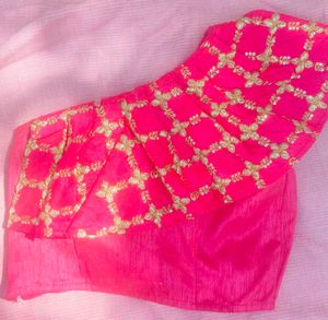Stunning Pink dhoti Choli Set