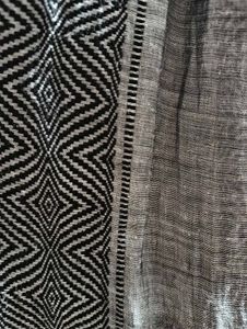 Grey Embroidered Dupatta with Tassels