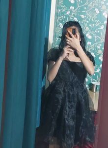 Chic Black Puff Sleeve Mini Dress