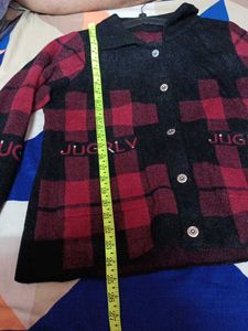 women Buffalo plaid check sweater