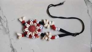 ethnic fabric Shell Necklace