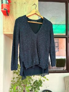 Sparkly V-Neck Tunic Top