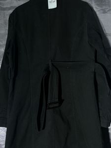 Classic Black Double-Breasted Trench Coat