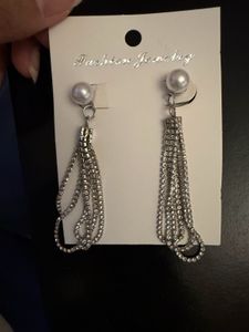 Elegant Pearl & Crystal Dangle Earrings