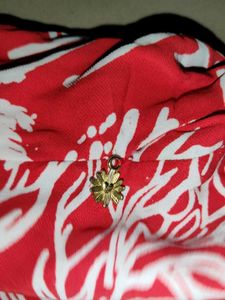 Red Tropical Print Shorts