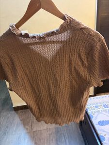 Brown Textured Top