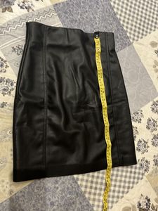 Black Faux Leather Skirt( size Eur 34 Uk 6)