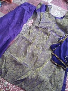purple kurta set