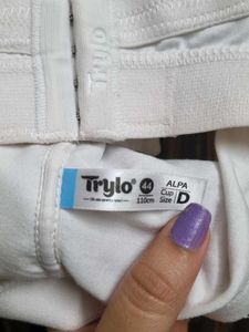 Trylo 44D White Cotton Bra