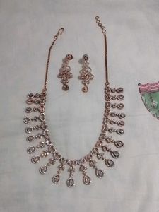 Rose Gold  Necklace &amp; Earring Set