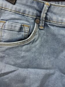 Light Wash Frayed Denim Shorts