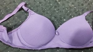 New Purple Ribbed Bra