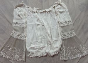 Boho Off-Shoulder Bell Sleeve Blouse