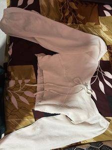 Cream Textured Crop Top
