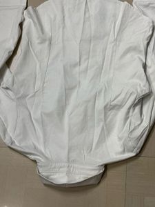 Classic White Button-Up Shirt with Horse Emblem