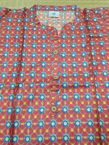 Red Colour Cambridge Cotton Kurti