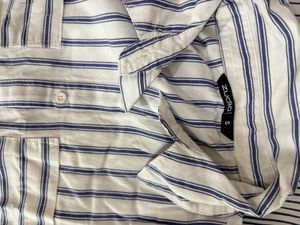 Striped Button-Up Crop Top