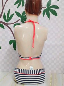 (812)Striped Bikini Set