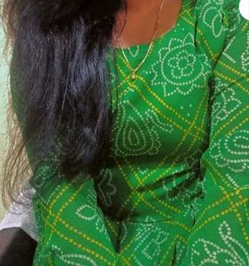 green bandhani gown