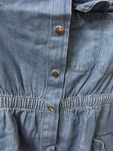 Denim Shirt Dress with Pockets