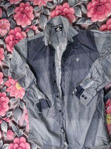 Men's Striped Button-Up Shirt
