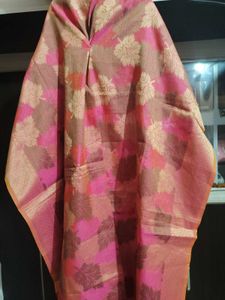 💕Vibrant Pink Leaf Print Dupatta