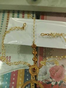 Exquisite Maangtika with Red Stone